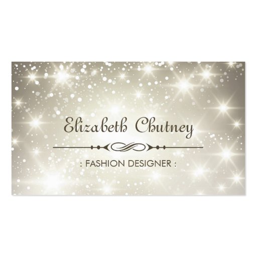 Shiny Glitter and Sparkling Bokeh Business Card Template (front side)