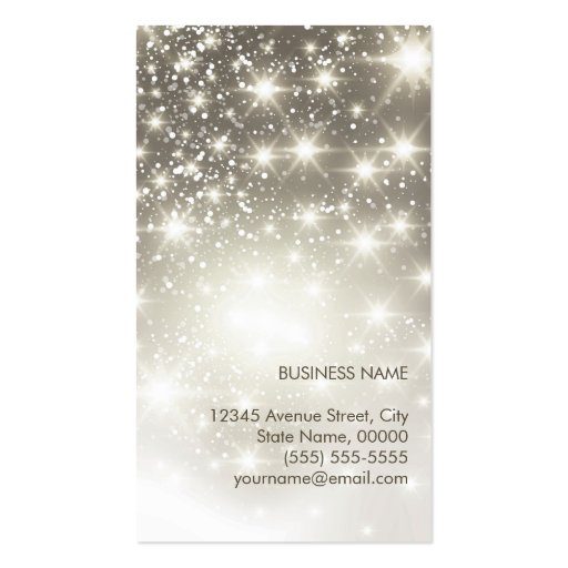 Shiny Glitter and Sparkling Bokeh Business Card Template (back side)