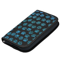 Shiny Glitter Dog Paws Traces Pawprints Blue Black Planners