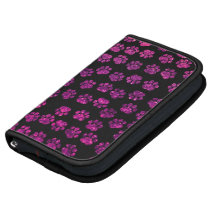 Shiny Glitter Dog Paws Traces Pawprints Pink Black Planner