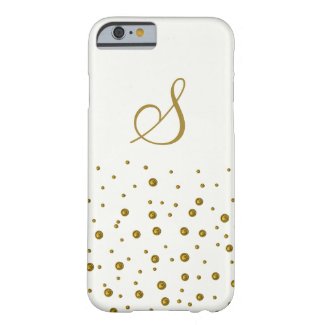 Shiny Gold Dots Custom Monogram Barely There iPhone 6 Case