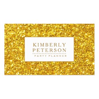 Shiny Gold Glitter White Accent Double-Sided Standard Business Cards (Pack Of 100)