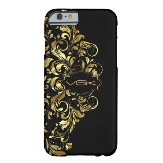 Shiny Gold Lace On Black Background Barely There iPhone 6 Case
