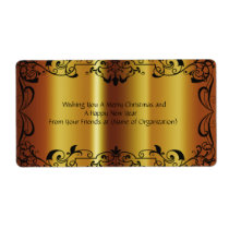 Shiny Gold Wedding, Christmas, Birthday Wine Label