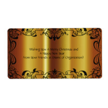 Shiny Gold Wedding, Christmas, Birthday Wine Label