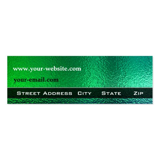 Shiny Green and Blue Metal Generic Business Card Template (back side)