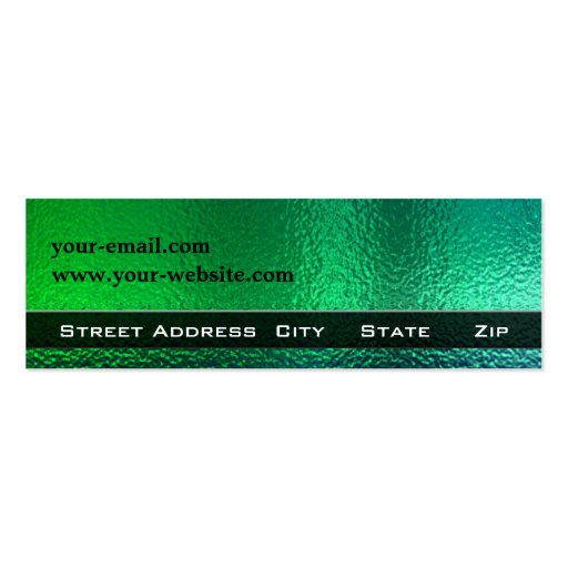 Shiny Green and Blue Metal Generic Business Card (back side)