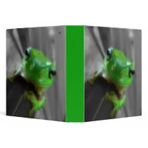 Shiny Green Frog Vinyl Binders