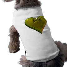 Shiny Green Heart Dog Clothes