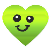 Shiny Green heart  Sticker stickers