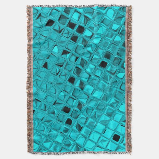 Shiny Metallic Diamond Serpentine Teal Afghan Throw Blanket Zazzle