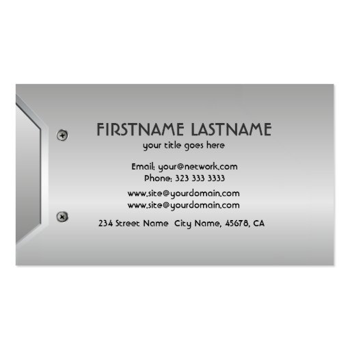 Shiny Metallic Embossed Look  Business Card (back side)