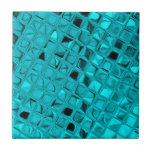 Shiny Metallic Girly Teal Diamond Sassy Sissy Ceramic Tiles