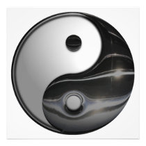 Shiny Metallic Yin and Yang Symbol Photograph