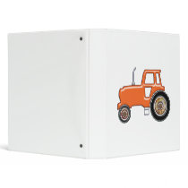 Shiny Orange Tractor Vinyl Binders