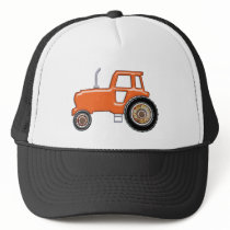Shiny Orange Tractor Mesh Hat