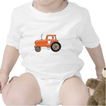 Shiny Orange Tractor Romper