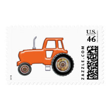 Shiny Orange Tractor Stamp
