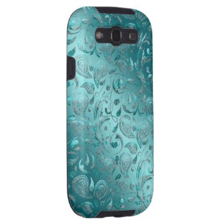 Shiny Paisley Turquoise Samsung Galaxy S3 Case
