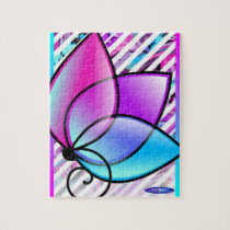 Shiny purple flower puzzle (customizable)