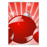 Shiny Red Christmas Balls Blank Card