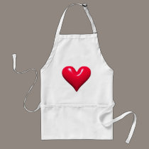 Shiny Red Heart Apron