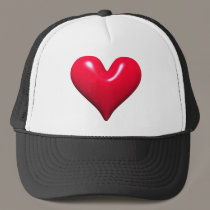 Shiny Red Heart hats