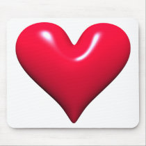 Shiny Red Heart Mousepad