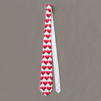 Shiny Red Heart Tie