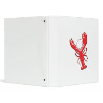 Shiny Red Lobster 3 Ring Binder