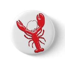 Shiny Red Lobster Pinback Button