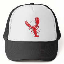 Shiny Red Lobster Mesh Hats