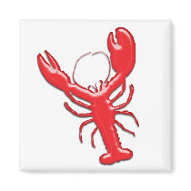 Shiny Red Lobster Magnets
