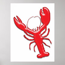 Shiny Red Lobster Posters