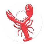 Shiny Red Lobster Round Stickers