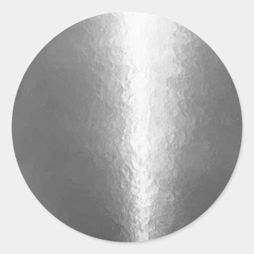 Shiny Silver Classic Round Sticker Zazzle
