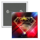 Shiny Yellow Outline Superman Logo Pinback Button