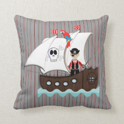 Ship Ahoy Matey Kids Pirate Theme Pillow