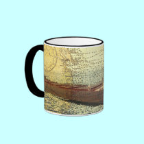 Ship Algontario and Old Chart of Lake Huron mugs
