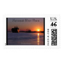 Ship at dawn on the Savannah River postage by dreagan07 Ship at dawn on the Savannah River postage