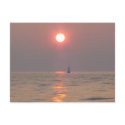 Ship at sunset postcards
