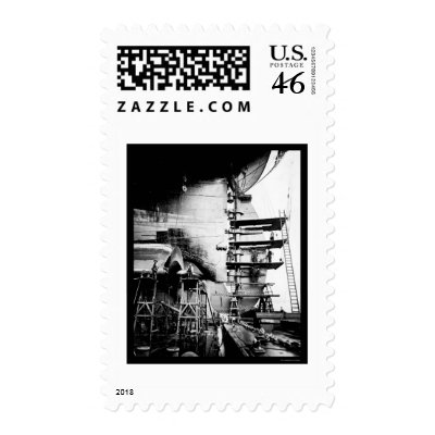 Ship Construction Hamburg, Germany 1912 Stamp by lc_vintagephotos