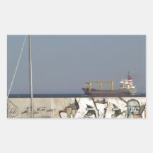 Ship Leaving Varna Rectangular Sticker