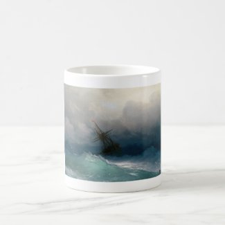 Ship on Stormy Seas Ivan Aivazovsky seascape storm Coffee Mugs
