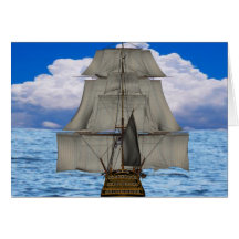 Ship sailing greeting cards