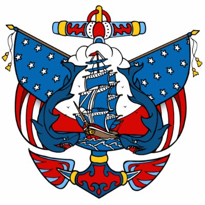 ship tattoo. Ship Tattoo in Red and Blue