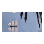 Ship upon still sea personalized photo card