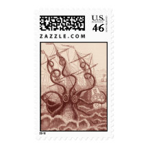 ship vs. octopus stamp