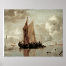 Shipping in a Calm Waters of an Estuary 1650 Print