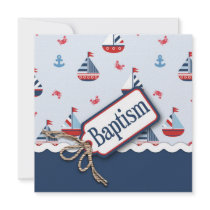 Ships Ahoy! Baptism Square_Zip Code2 Custom Invitation